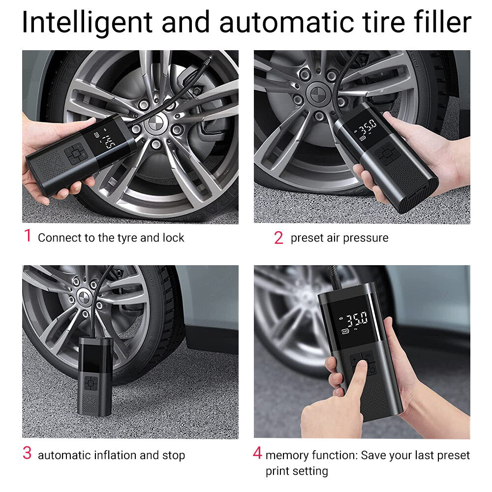 Oz Bargains Outlet Shop™ 12V Cordless Tyre Inflator — 150 PSI Digital Air Pump